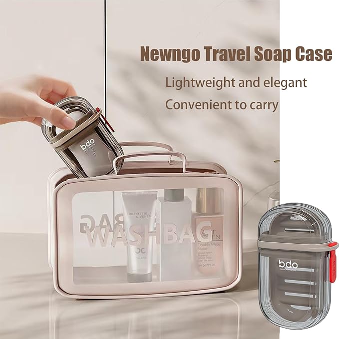 Travel Soap Case – Leakproof, Double Layer, Transparent (Plastic) (Pack of -1 )