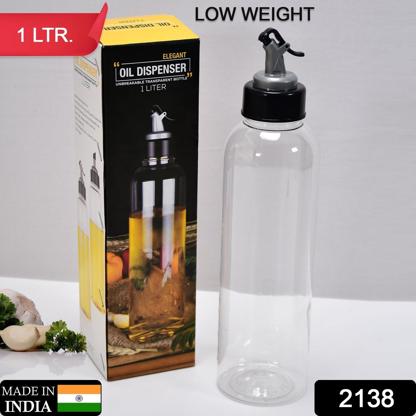 1L Oil Dispenser Bottle with Lid β Clear, Drip-Free Spout