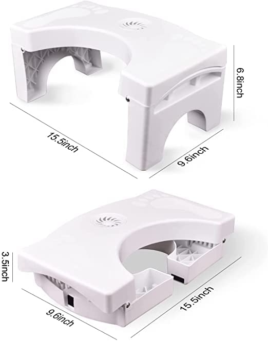 Bathroom Toilet Stool – Anti-Slip Potty Step for Western Toilet | Pre-Assembled Foot Rest for Adults & Kids | Potty Training & Posture Support