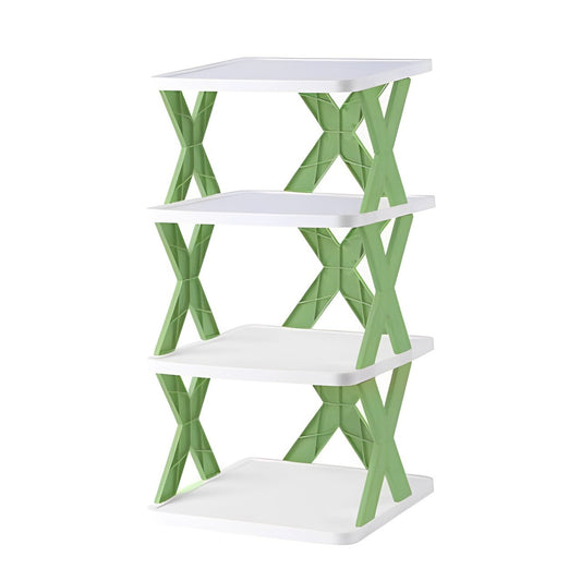 4-Layer Plastic Shoe Rack – Adjustable & Space-Saving Organizer (Multicolor)