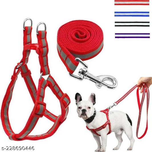 Reflective No-Pull Dog Harness & Leash Set – Adjustable Nylon for Small & Medium Dogs