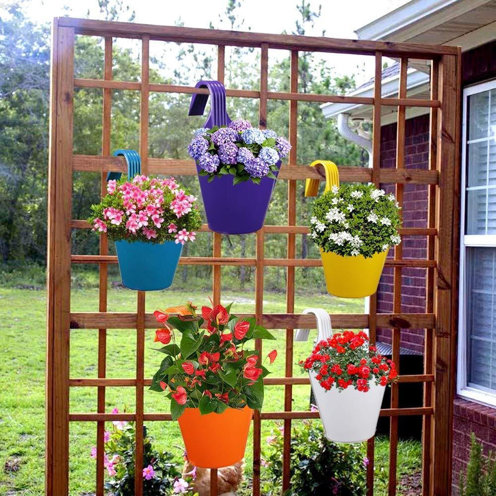Plastic Hanging Planter Pot – Self-Watering Wall Garden Kit (Multicolour)